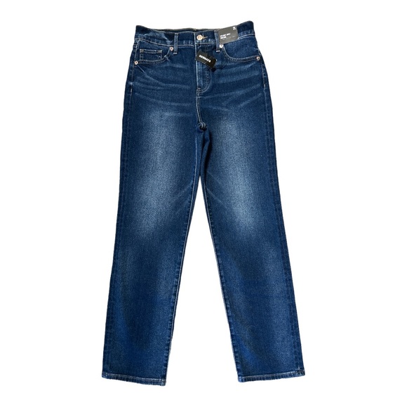 NWT Express Straight Ankle High Rise Dark Wash Jeans Women’s 2L  [285] - Picture 1 of 3